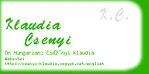 klaudia csenyi business card